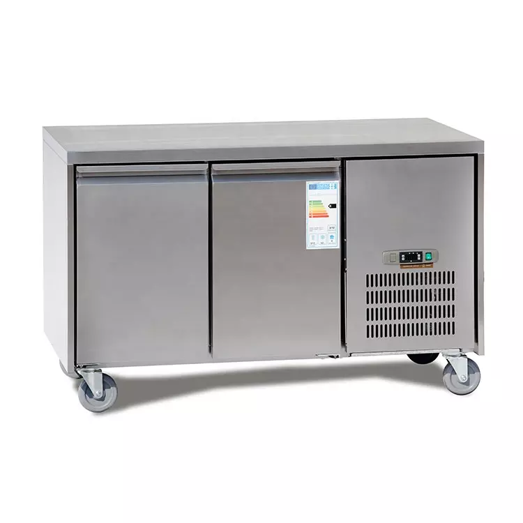2 Doors Stainless Steel Under Counter Freezer 