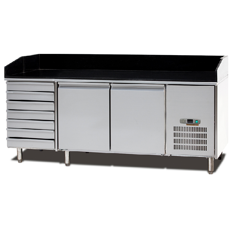 2M Refrigerated Pizza Prep Table with Granite Top