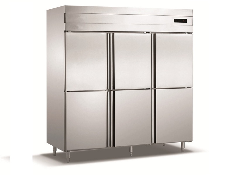 Coolberg Kitchen Reach-In 6 Solid Half-Doors Top Mount Refrigerator